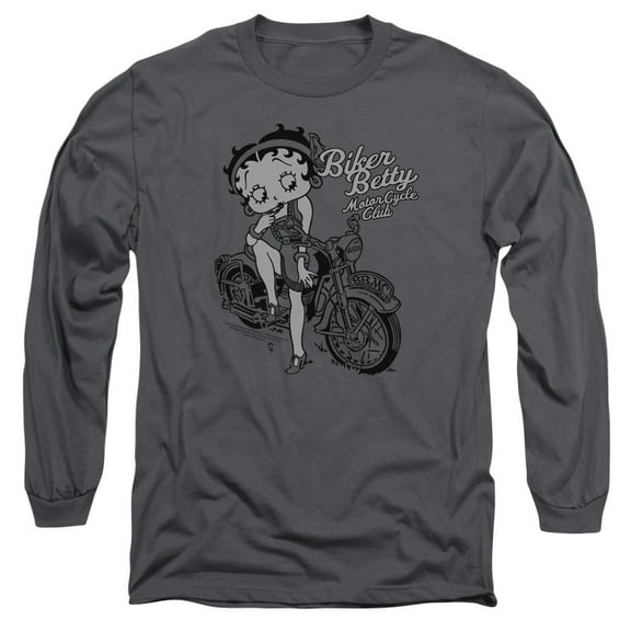 Betty Boop Bbmc Long Sleeve T-Shirt Adult 18/1 Charcoal
