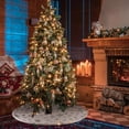 thumbnail image 5 of HOWAF White Christmas Tree Skirt With Silver Snowflake Faux Fur Xmas Tree Skirt Christmas Tree Base Cover Mat For Christmas & New Year Xmas Holiday Party Decorations Supplies, 35Inch, 5 of 7