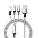 thumbnail image 1 of Cable de datos uno a tres para Apple Android typec carga rápida tres en uno 1,2 metros tejido nylon regalo, 1 of 6