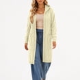 thumbnail image 4 of jehdhy Womens Winter Long Cardigan Sweaters Long Sleeve Open Front Hooded Coat Fall Fashion Casual Outwear Tops with Pocket, 4 of 7