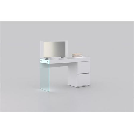 Il Vetro Vanity Desk White High Gloss Mirror Walmart Com