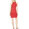 thumbnail image 2 of MAISON JULES Womens Red Striped Sleeveless Halter Short Sheath Dress S, 2 of 2
