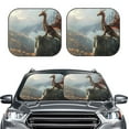 thumbnail image 2 of Haiem Autumn Dragon Mountain View Car Windshield Sun Shade (2 Pieces) Foldable Windshield Sun Shade Car Accessories for Truck SUV Pickup-Large, 2 of 7