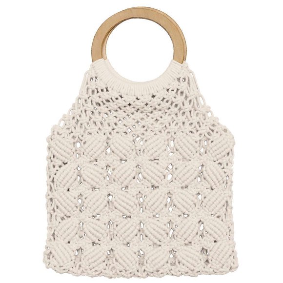 Cotton Rope Tote Bag Woven Beach Bag Young Girls 1Pack Suitable For Everyday Use