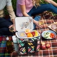 thumbnail image 5 of FORMRS Insulated Cooler Bag 24 Cans Capacity Soft Leakproof Lunch Box with Side Pockets, Red Geometric, 5 of 7
