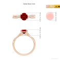 thumbnail image 5 of ANGARA Lab Grown 1 Ct Round Ruby Twisted Shank Engagement Ring for Women in 14K Rose Gold (Size-6mm) | July Birthstone, Birthday, Anniversary, Jewelry Gift for Women | Lab-Grown Ruby Ring, 5 of 8