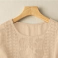thumbnail image 6 of Kogui Linen Tops for Women 3/4 Sleeve Summer Boho Peasant Blouses Dressy Casual Bohemian Tunic Shirts (Beige,XL), 6 of 7