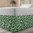 thumbnail image 1 of Monstera Bed Skirt, Exotic Rainforest Leaves Pattern of Dots Jungle Forest Foliage Hipster Art, Elastic Bedskirt Dust Ruffle Wrap Around for Bedding Decor, 4 Sizes, Dark Green White, by Ambesonne, 1 of 2