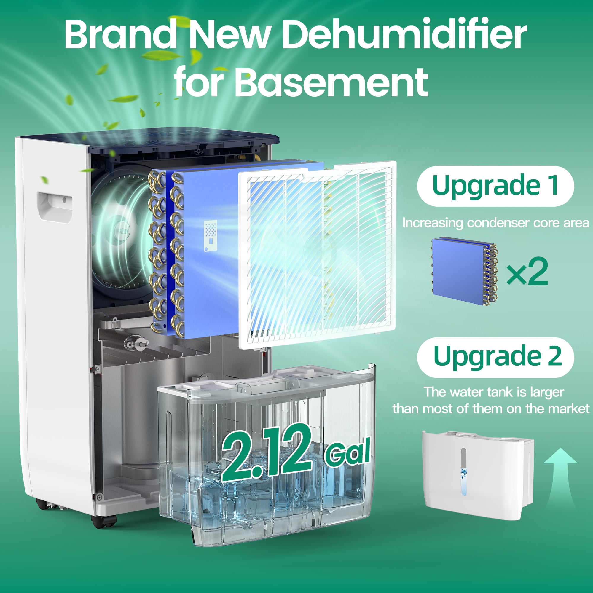 125 pt. 8,500 sq. ft. Commercial Dehumidifier with Pump in White