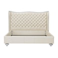 thumbnail image 3 of Michael Amini Hollywood Swank Eastern King Tufted Leather Bed - Creamy Pearl, 3 of 9