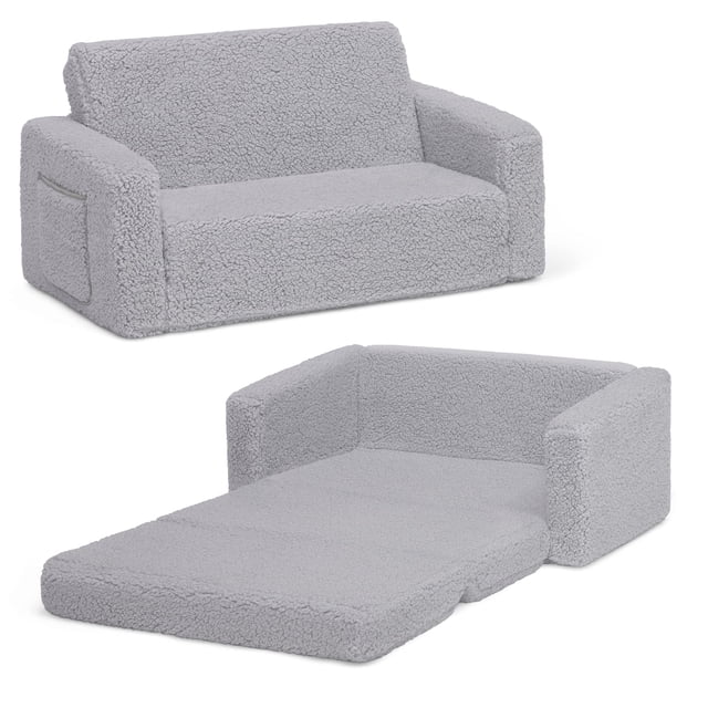 Sofá convertible Delta Children Cozee Flip-Out Sherpa Grey