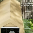 thumbnail image 3 of Outdoor Motorcycle Storage - 7x12 Ft, Heavy Duty, Beige With Ventilation, Large Door For Bike, Tools 7' X 12' Portable Shelter Motorcycle, Garden Tools, Duty Ventilation, 3 of 3