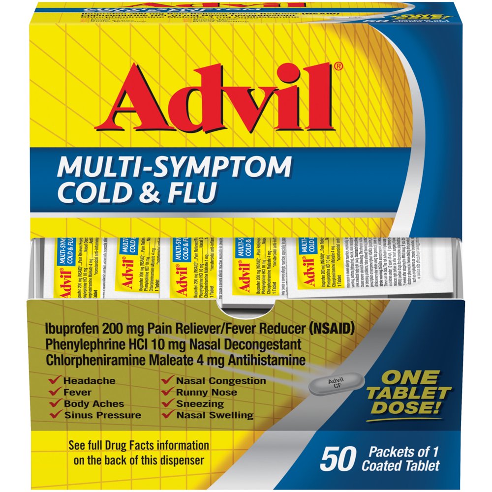 Advil MultiSymptom Cold & Flu, Pain & Fever Reducer (50 Ct)