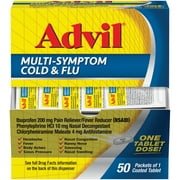 Advil Multi Symptom Cold and Flu Medicine With Ibuprofen, Phenylephrine Hcl and Chlorpheniramine Maleate - 50 Coated Tablets