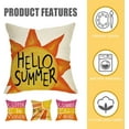 thumbnail image 2 of Hello Summer Sun Decorative Throw Pillow Covers 18 x 18 Set of 4, Be The Sunshine Stripes Porch Outdoor Pillowcase, Summer State of Mind Sippin on Sunshine Seasonal Cushion Case Home Decor, 2 of 5