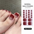 thumbnail image 1 of 22pcs Solid Color Toe Nail Sticker Wraps, Full Cover Self-Adhesive Toenail Polish Strips for DIY Summer Foot Decals, Long-Lasting & Easy Apply, 1 of 6