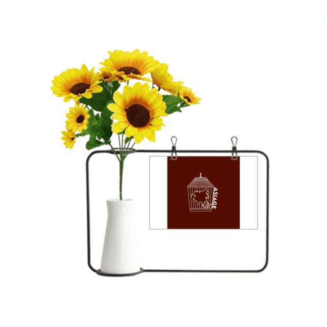 Map Cage Continent Asia Art Deco Fashion Artificial Sunflower Vases Bottle Blessing Card