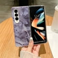 thumbnail image 5 of SaniMore for Samsung Galaxy Z Fold 5 Case, Rugged PC Backplane Marble Pattern Stylish for Girls Women Shockproof Anti-fall Hinge Protetion Folding Cover for Samsung Z Fold 5 (7.6" 2023), Purple, 5 of 5