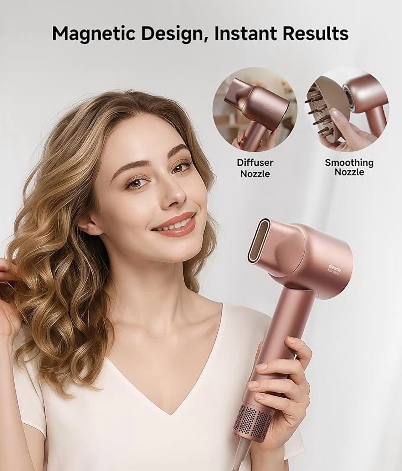 DREAME Hair Glory Combo High-Speed Hair Dryer, 110,000 RPM Motor, 300 Million Negative Ions, Fast-Dry in 2 Minutes, Smart Temp Control, for Smooth, Shiny Hair