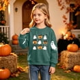 thumbnail image 5 of Qzwdhjm Girls Halloween Sweatshirt Cute Ghost Printed Crewneck Sweatshirts Long Sleeve Fleece Lined Pullover Tops for Halloween Party 2-15Y, 5 of 9