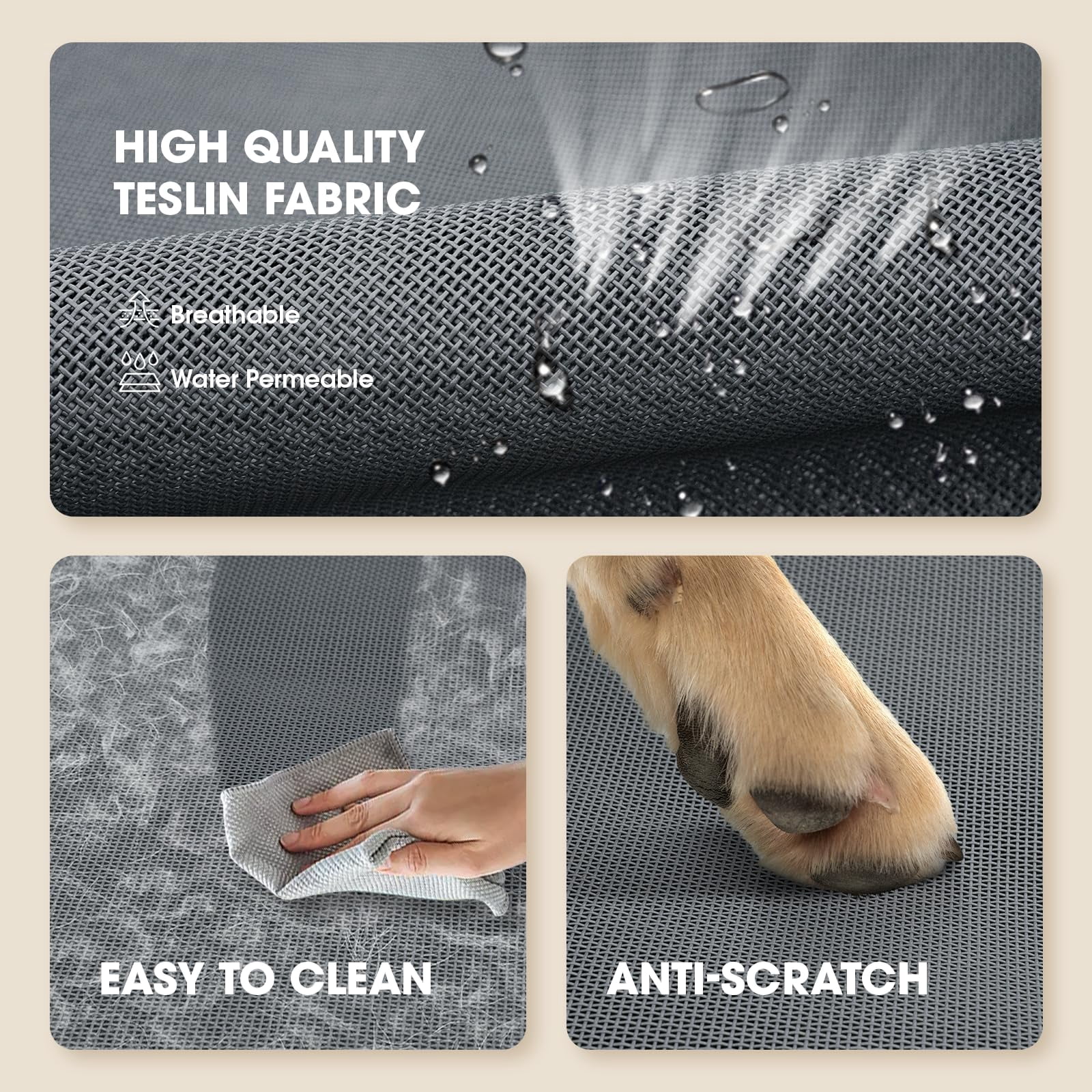 Elevated Dog Bed  Raised Outdoor For Large Sized Dogs Portable Pet With Breathable & Washable Mesh Indoor Hammock Skid-resistant Feet.