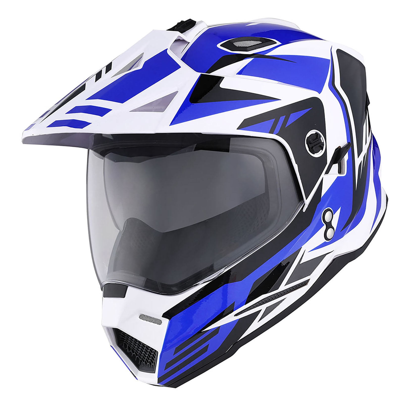 1Storm Youth Kids Dual Sport Dual Visor Motorcycle Motocross Off Road Full Face Helmet HF802Youth Storm Blue
