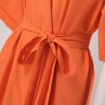 thumbnail image 6 of Sngxgn Women's Long Sleeve Ruched Bodycon Dress Square Neck Party Midi Dresses(Orange,M), 6 of 8