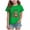 Green, variant on Girl Christmas Shirt Reindeer Tiny Tree Lettering Casual Cotton Blend Crew Neck Tops Party Ready Outfit for Fall Winter
