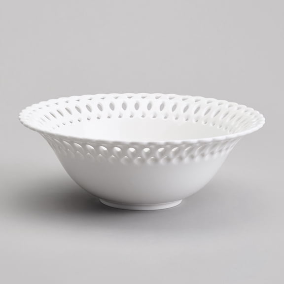 STPgoods Style Porcelain Serving Bowl 8.9 x 3.15" (22.5 x 8 cm) Fruit Bowl, White