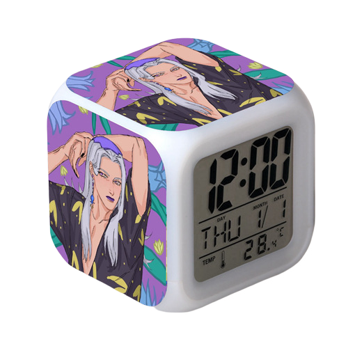 TIMPCV Anime Alarm Clock One Piece LED Square Clock Digital Alarm Clock