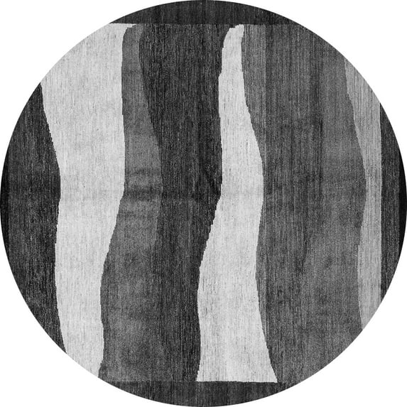 Ahgly Company Indoor Round Oriental Gray Modern Area Rugs, 6' Round