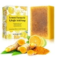 thumbnail image 1 of Fiudx Jabón Iluminador, Limpiador Blanqueador y Cúrcuma y Limón, Barra Exfoliate y Kójico, Loción Nutritiva y Leche de Karité, Uso Diario En Baño, Apto para Pieles Sensibles, Fórmula Natural 100 G, 1 of 7