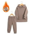 thumbnail image 3 of KYAIGUO Toddler Boys Hooded Sweatshirt Pant Outfits 2PCS Baby Girls Winter Casual Fleece Sweatsuit Set 1-7T Kids Tracksuit Blouse+jogger Pants, 3 of 8