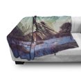 thumbnail image 3 of Fantasy World Soft Flannel Fleece Blanket, Man and Dog Looking at Crashed Spaceship Imagination Futuristic Illustration, Cozy Plush for Indoor and Outdoor Use, 60" x 80", Blue Green, by Ambesonne, 3 of 6