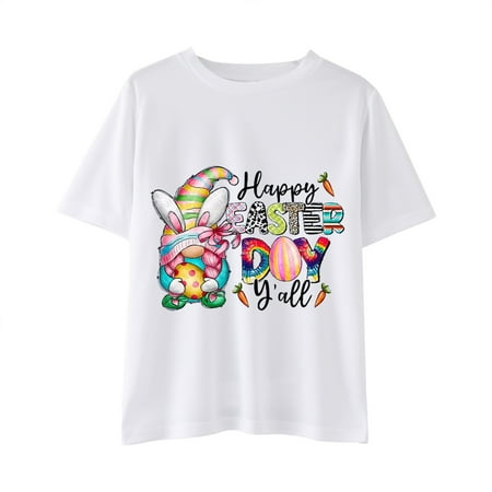 

ZHAGHMIN Baby Boys Tops Easter Day Letters Prints Shirts Toddler Girl Boys Short Sleeve Bunny T Shirt Kids Girls Tee Tops Boys Pajamas Size 14 16 Boys Dance Shirt Long Sleeve Thermal Shirt Boys Top