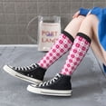 thumbnail image 3 of Lsque Plaid Heart Printed Crew Socks Men's Women's LightWeight Thin Casual Calf Socks ,Knee High Socks,Cotton Socks, 3 of 9