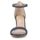 thumbnail image 3 of Sandalias De Tacón De Aguja Con Correa De Tobillo A Rayas Para Mujer Azul 36 EU, 3 of 7