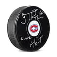 thumbnail image 1 of Jose Theodore Rondelle des Canadiens de Montréal Signée avec Note de Hart 2002, 1 of 2