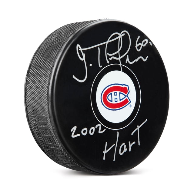 Jose Theodore Rondelle des Canadiens de Montréal Signée avec Note de Hart 2002