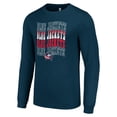thumbnail image 2 of Men's Starter Navy Columbus Blue Jackets Four Team Name Logo Long Sleeve Graphic T-Shirt, 2 of 3