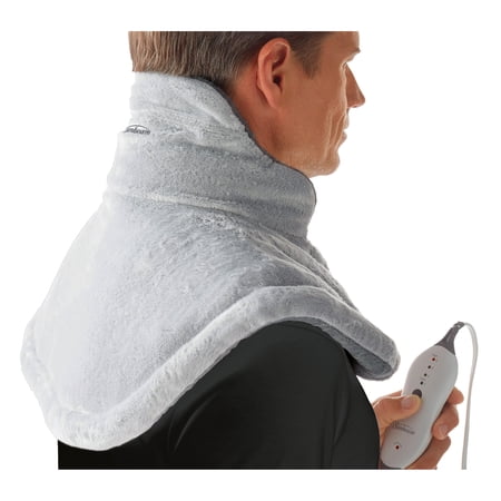 Sunbeam Renue Heat Therapy Neck and Shoulder Wrap Heating Pad, Grey