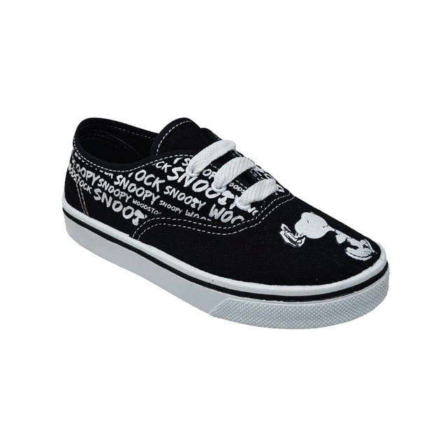 Tenis Para Niña/Niño Con Estampado Snoopy Negro PN-1007-HC Peanuts PN-1007-HC