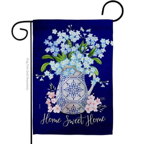 Breeze Decor G154119-BO Little Flowers Vase Floral Double-Sided Decorative Garden Flag, Multi Color
