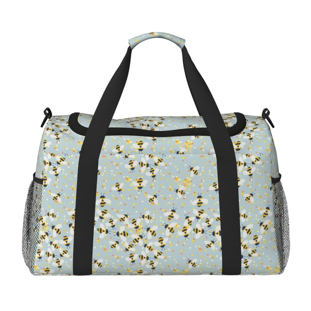 Disketp Bees Bolsa de Viaje Tipo Duffle, Bolso de Mano para Fin de Semana para Mujer, Bolsa de Gimnasio Ligera para Hombre, Esencial para Viajes