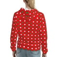 thumbnail image 7 of Balery White and Green Polka Dot Pattern Womens Long Sleeve Hoodie, Pullover Hooded Sweatshirt, Kangaroo Pocket Hoodie with Eye-catching Drawstrings-Medium, 7 of 7