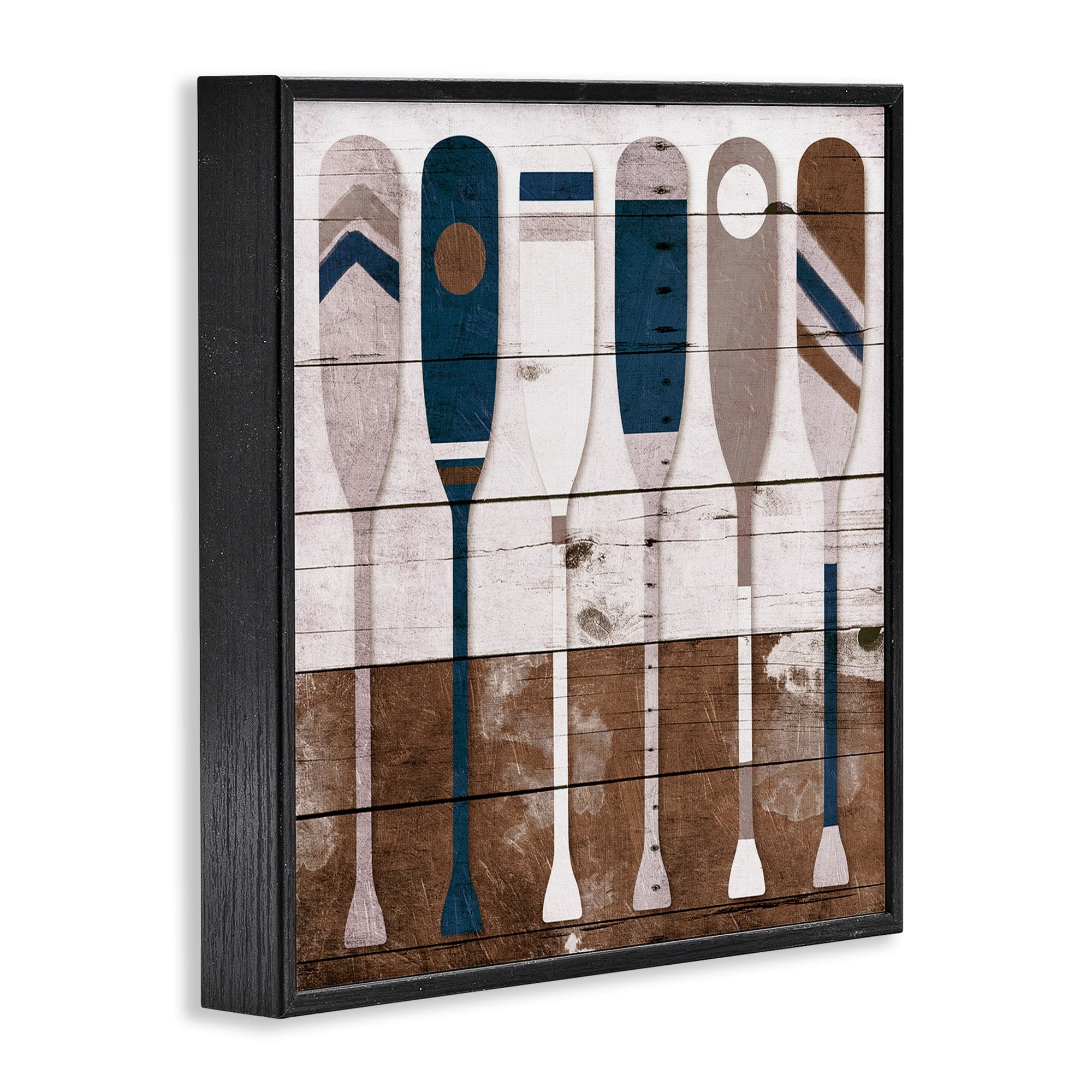 Stupell Industries Ocean Paddle Ores Grain Pattern Rustic Cabin Design, 17 x 30, Design by Milli Villa