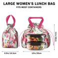 thumbnail image 5 of Pioneer Flower Floral Print Pattern Drawstring Lunch Bag Women - Drawstring Lunch Bag Insulated for Work Office - Stain-Resistant Large Lunchbags for Women with Multi-Pockets, 5 of 6