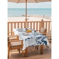 thumbnail image 2 of Outdoor Tablecloth with Umbrella Hole for Patio/Picnic/Party/Camping, Navy Blue Eucalyptus Leaves Waterproof Table Cloth Rectangle Table Cover Washable, Retro Country Leaf Botanical (60"x 102"), 2 of 8