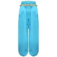 thumbnail image 4 of Haitryli Womens Belly Dance Pants Shiny Sequined Bloomers Harem Pants Stage Performance Trousers Sky Blue L, 4 of 6