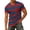 Dark Blue, variant on Men’s V Neck Short Sleeve T Shirt with Chest Pocket Diagonal Wide Stripe Print Casual Regular Fit Top Black L